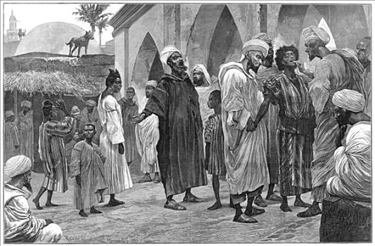 奴隶,市场,摩洛哥,艺术家