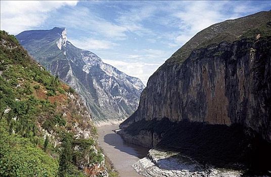 中国,湖北,扬子江,溪谷,峡谷,1999年,亚洲