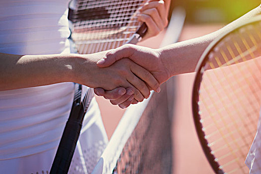 特写,网球手,握手,运动精神,网