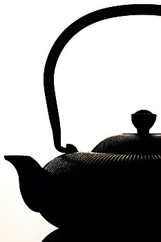 铸铁,茶壶,白色背景