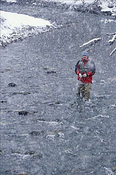 捕鱼,暴风雪,阿拉斯加