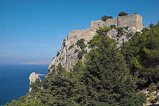 城堡,遗址,罗得斯,多德卡尼斯群岛,希腊,欧洲