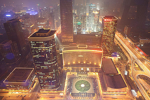 北京cbd商圈夜景