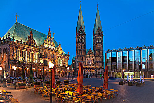 市政厅,大教堂,广场,不莱梅,德国,欧洲