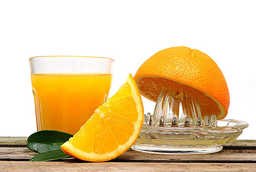 橙子,榨汁器,玻璃杯,鲜榨,橙汁