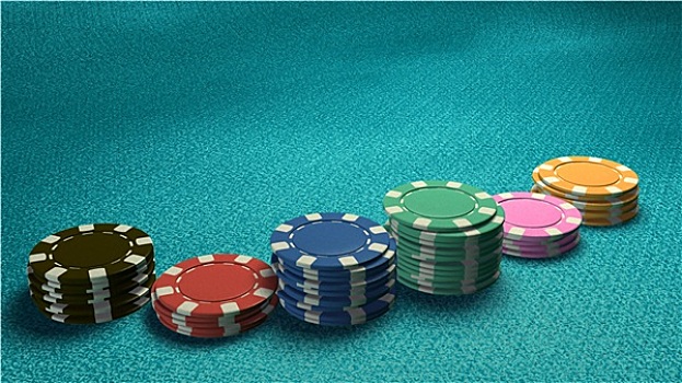 赌场,筹码,赌博,侧视图,蓝色,桌子