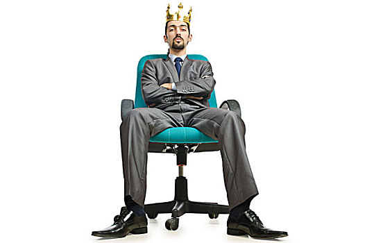 男人,国王,坐,椅子