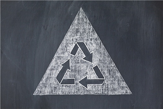 循环标志,白色背景,黑板