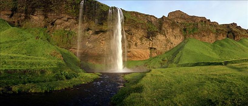 瀑布,南,冰岛