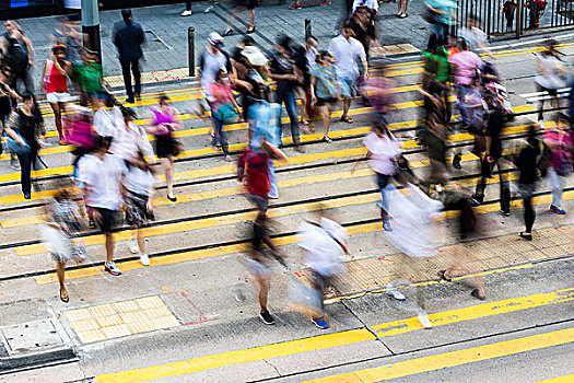 模糊,抽象,香港,忙碌,道路