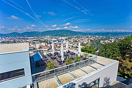 风景,格拉茨,钟楼,城堡山,施蒂里亚,奥地利,欧洲