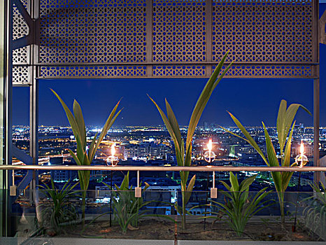风景,迪拜,夜晚,平台,阁楼,精致,氛围,阿联酋,中东