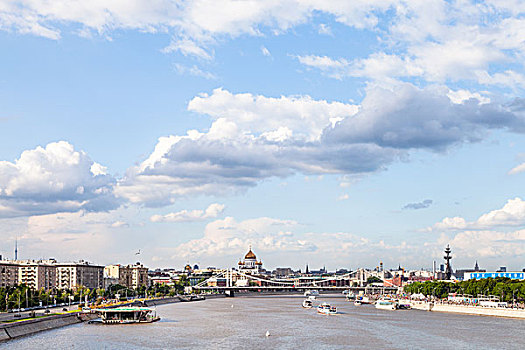 风景,莫斯科,城市,桥,俄罗斯