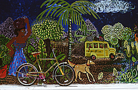 美国,佛罗里达,基韦斯特,自行车,风情,涂绘