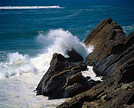 大西洋,波浪,崎岖,海岸线