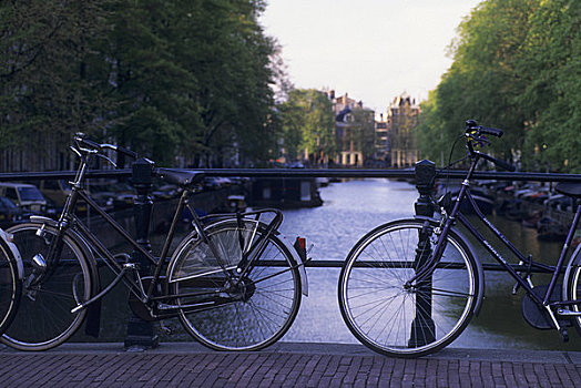 荷兰,阿姆斯特丹,运河,自行车