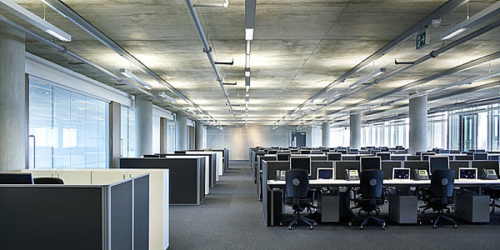 交谈,总部,伦敦,英国,2009年,内景,办公室,地面,展示,排,工作区