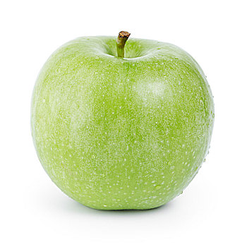 成熟,翠绿,苹果,水滴,隔绝,白色背景