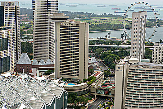 天际线,码头,湾,新加坡