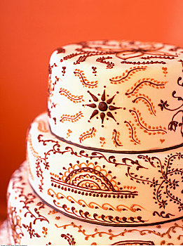 婚礼蛋糕,散沫花染料,设计