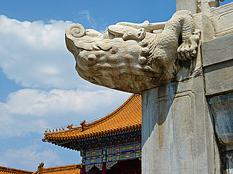 滴水獸,故宮,北京,中國