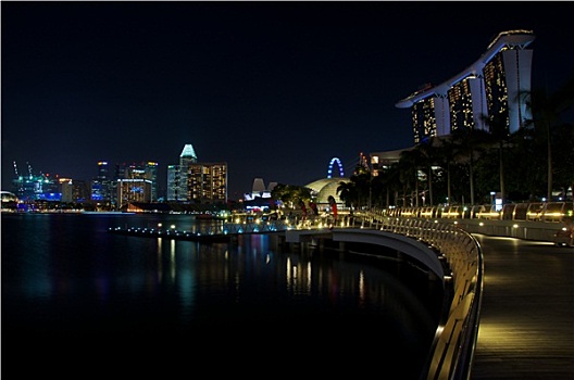 新加坡,码头,湾,人行道