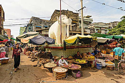 曼德勒,市场,区域,缅甸