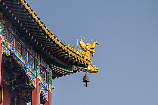 中国建筑屋檐狮子