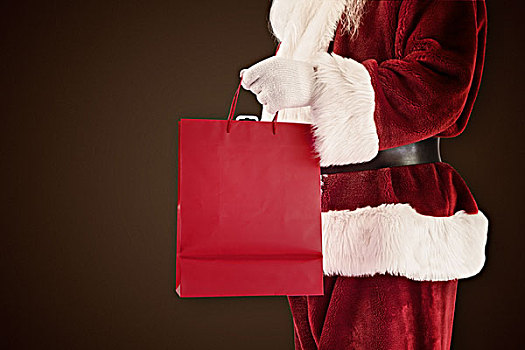 合成效果,图像,圣诞老人,红色,礼包,深棕色,背景
