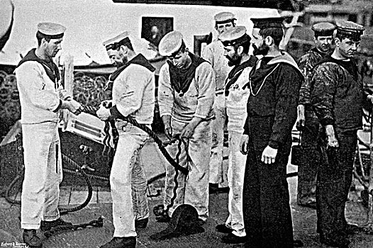 蓝色,外套,工作,绳索,战舰,1896年