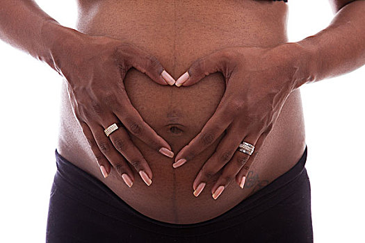 年轻,怀孕,印度女人,接触,腹部