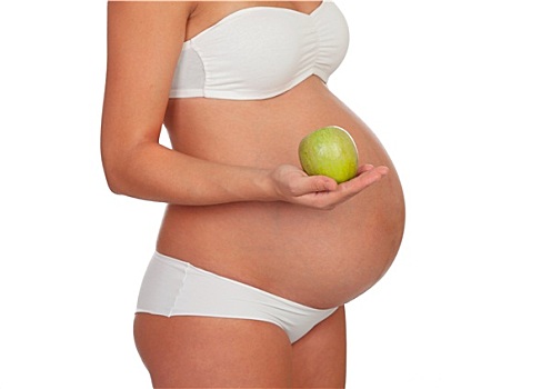 身体,怀孕,内衣,青苹果