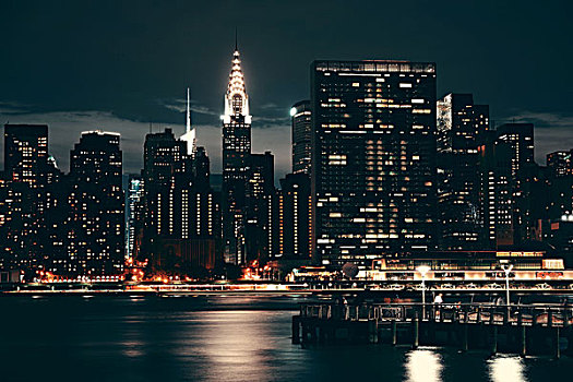 纽约,美国,克莱斯勒大厦,夜晚,七月,曼哈顿,设计,艺术装饰,建筑,著名地标