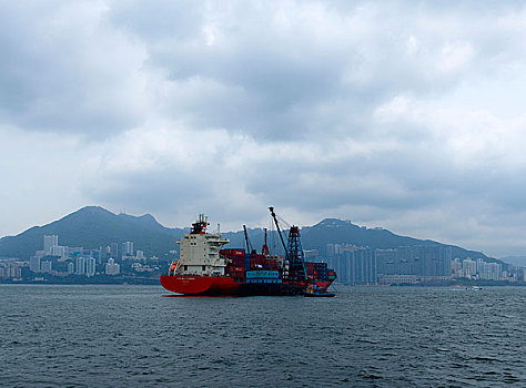 中国香港维多利亚港·货轮