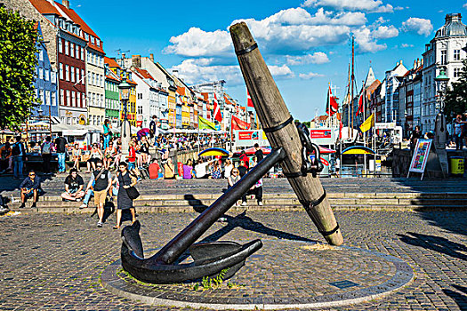 巨大,锚,新港,17世纪,水岸,哥本哈根,丹麦,大幅,尺寸