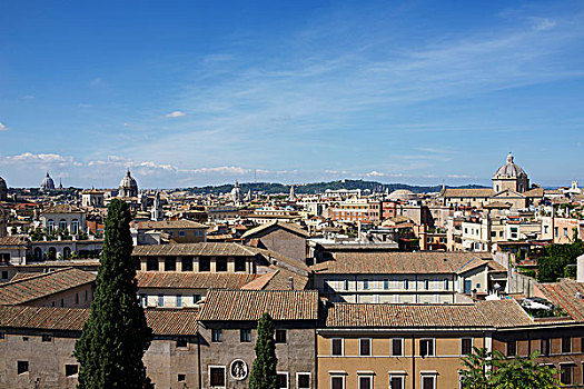 意大利,罗马,风景,平台,圆顶,远处,背景