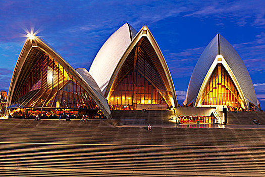 风景,悉尼歌剧院,夜晚
