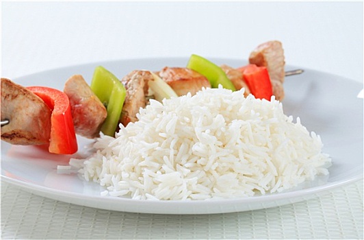 烤肉串,米饭