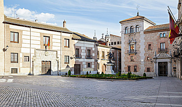 广场,别墅,塔,一个,建筑,马德里,西班牙,欧洲
