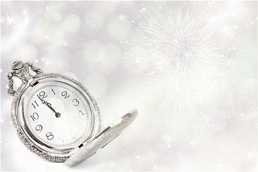 新年,午夜,老,钟表,假日