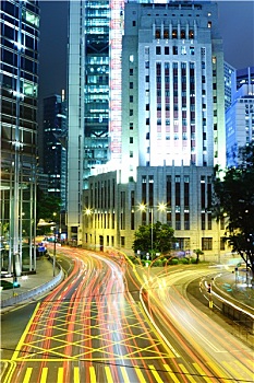 交通,小路,香港,城市,夜晚