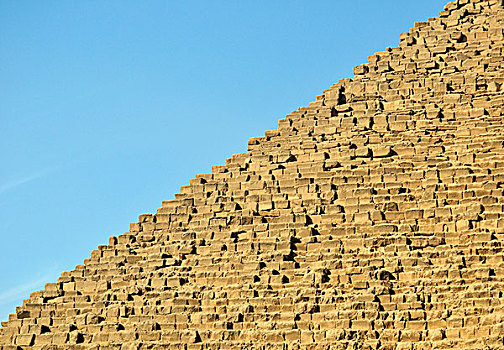 特写,石头,金字塔,吉萨金字塔,胡夫金字塔,基奥普斯,墓地,靠近,开罗,埃及,北非