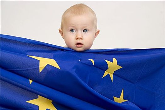 孩子,欧盟盟旗