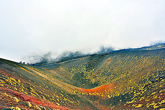意大利,西西里,埃特纳火山,火山口,2001年,旅游,风景