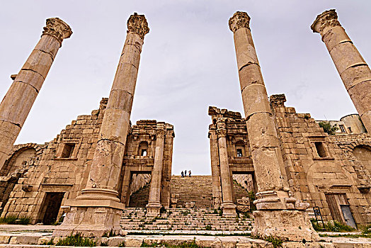 古迹,柱子,杰拉什,北方,约旦