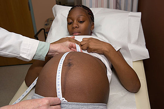 孕妇,腹部,测量,医生