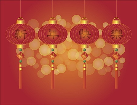 春節,燈籠,插畫