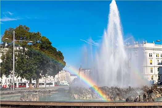 彩虹,喷泉,维也纳