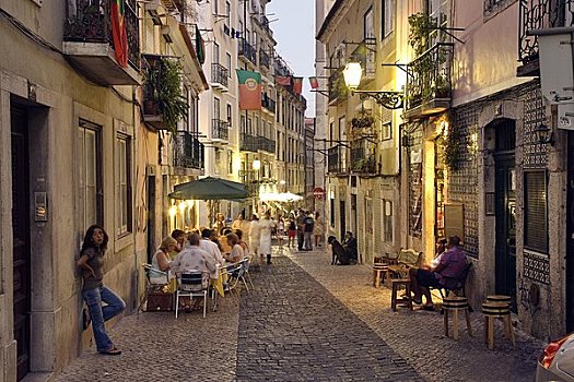 狭窄,街道,里斯本,葡萄牙