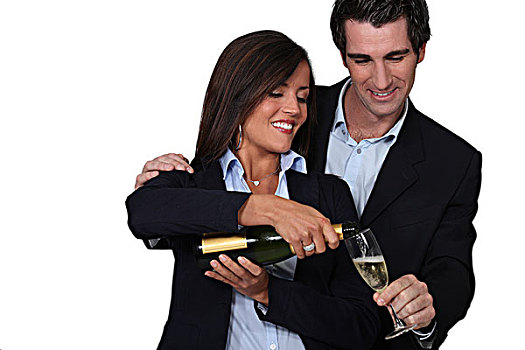 幸福伴侣,庆贺,活动,香槟